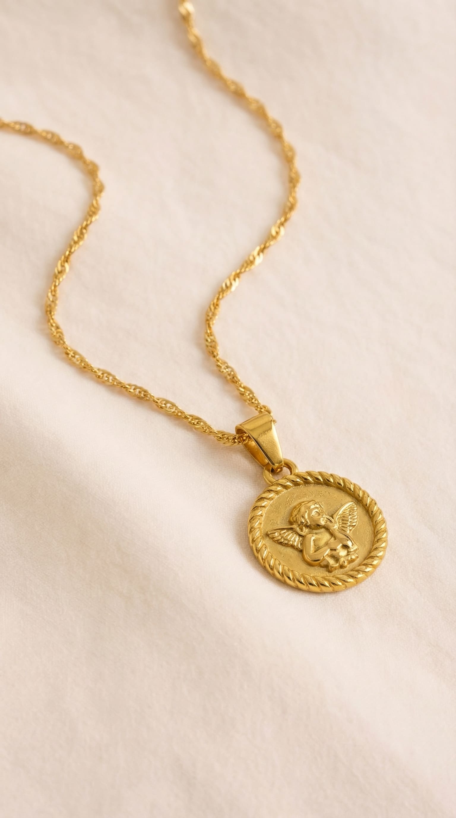 Kreuz Halskette Schutzengel Medaille