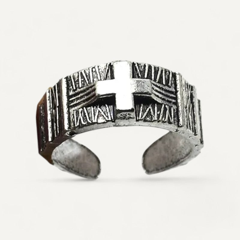 Verstellbarer Gothic-Kreuzring