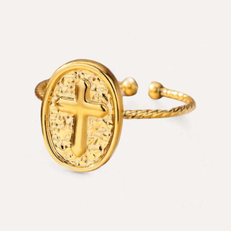 Gold Kreuz Ring für Damen