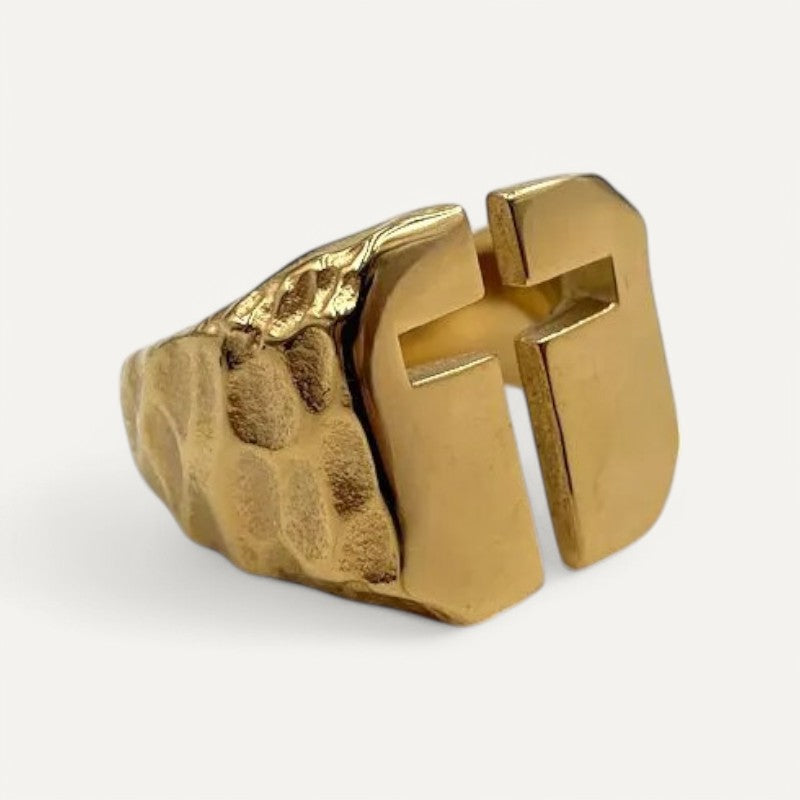 Texturierter Kreuzring für Herren