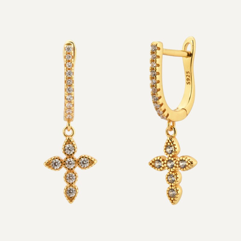 Hängende Kreuz-Ohrringe