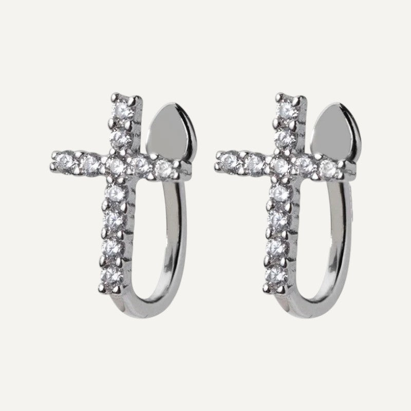 Kreuz-Ohrringe ohne Piercing