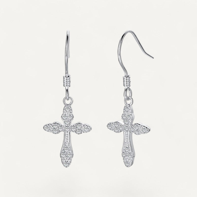 Boucles d'Oreilles Croix Scintillantes