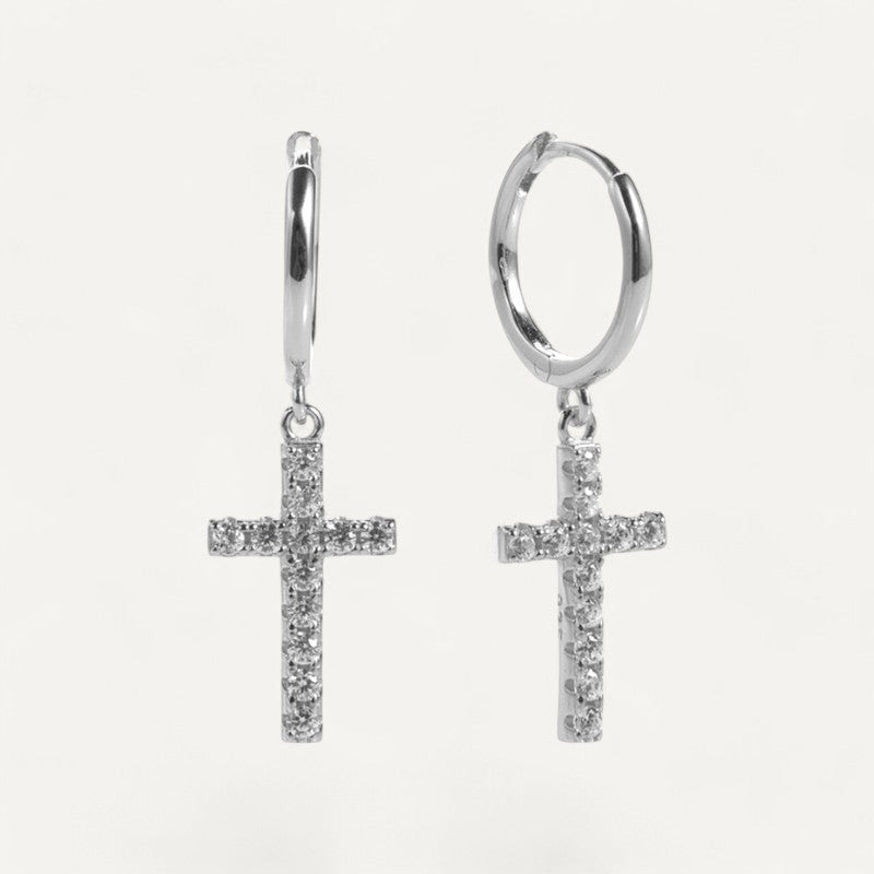 Hängende Kreuz-Ohrringe für Damen
