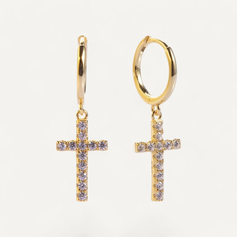 Hängende Kreuz-Ohrringe für Damen