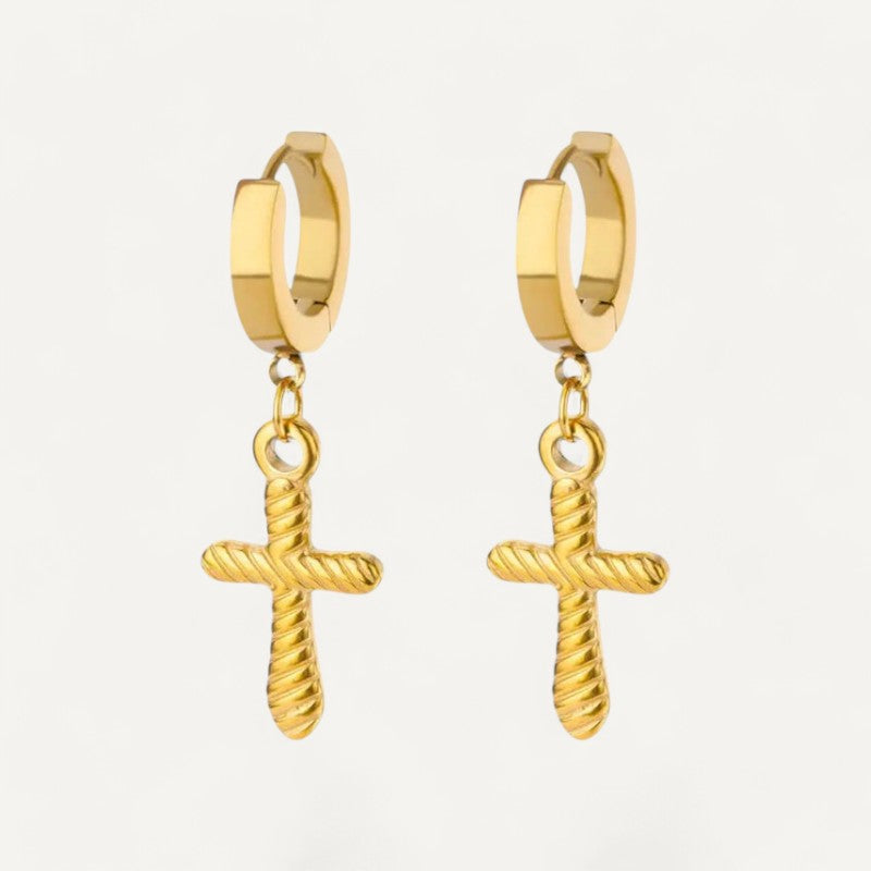 Gedrehte Kreuz-Ohrringe