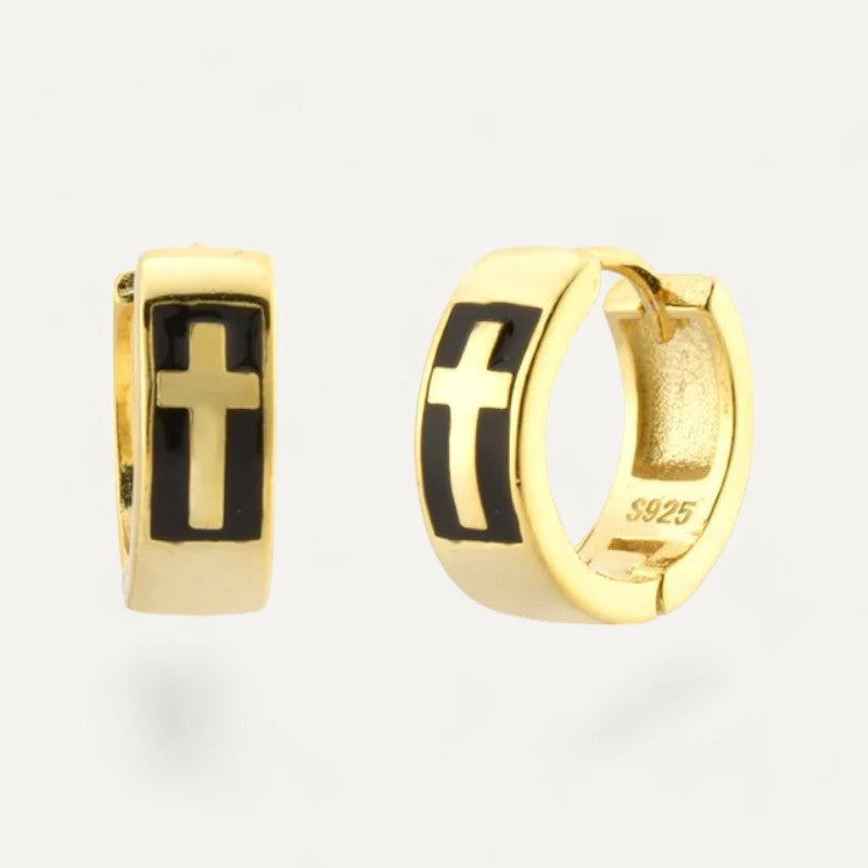 Kreuz-Ohrringe für Herren aus Silber