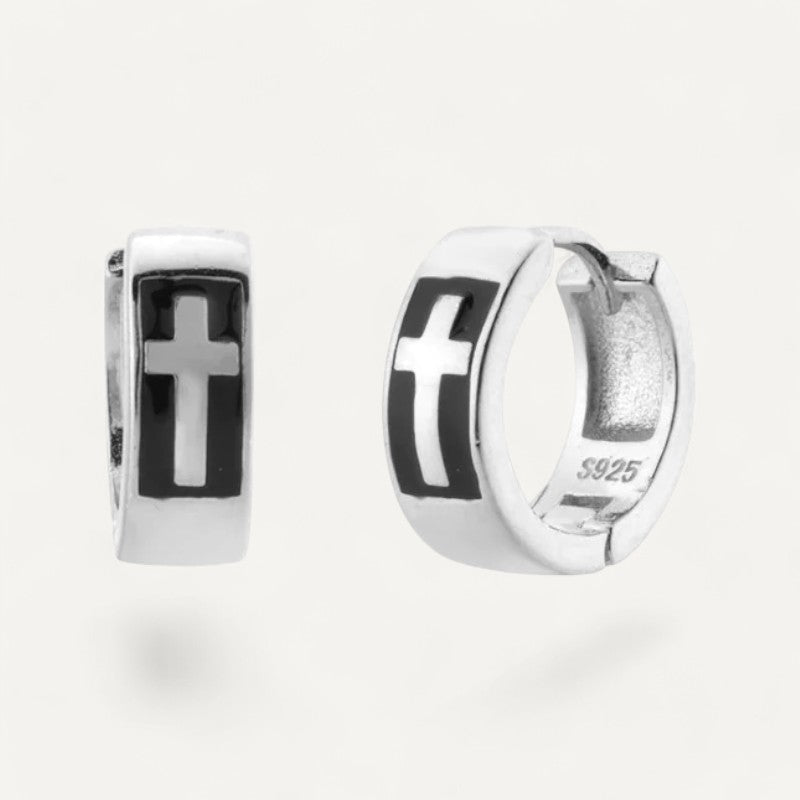 Kreuz-Ohrringe für Herren aus Silber