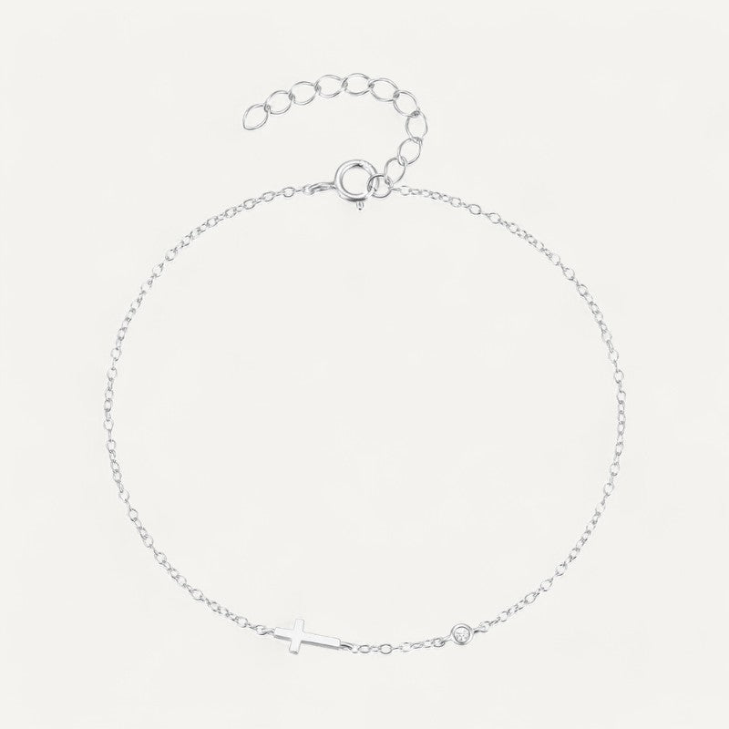 Kreuzarmband mit Edelstein