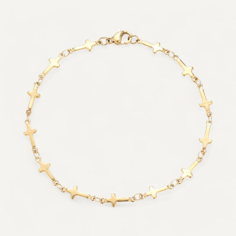 Edelstahlarmband mit Kreuzanhänger