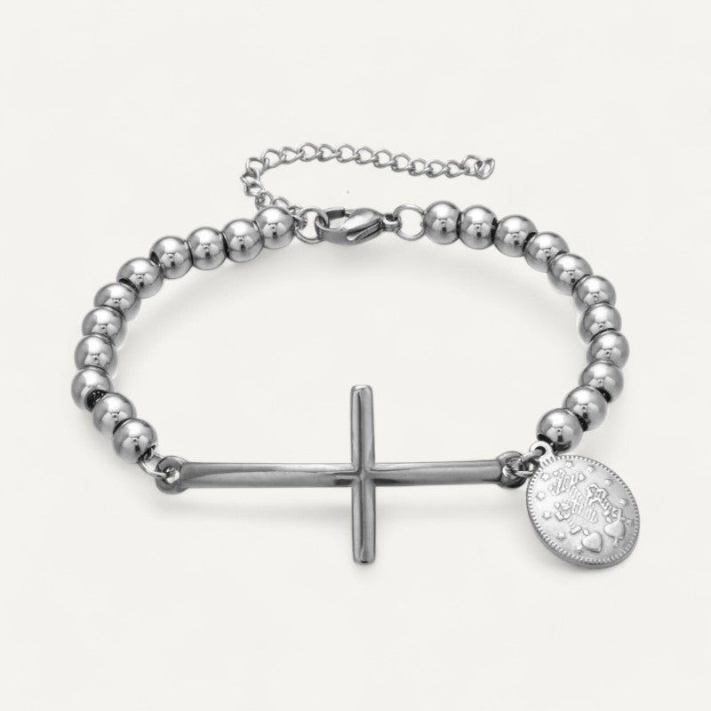 Armband mit Kreuz und Medaillon der Jungfrau Maria