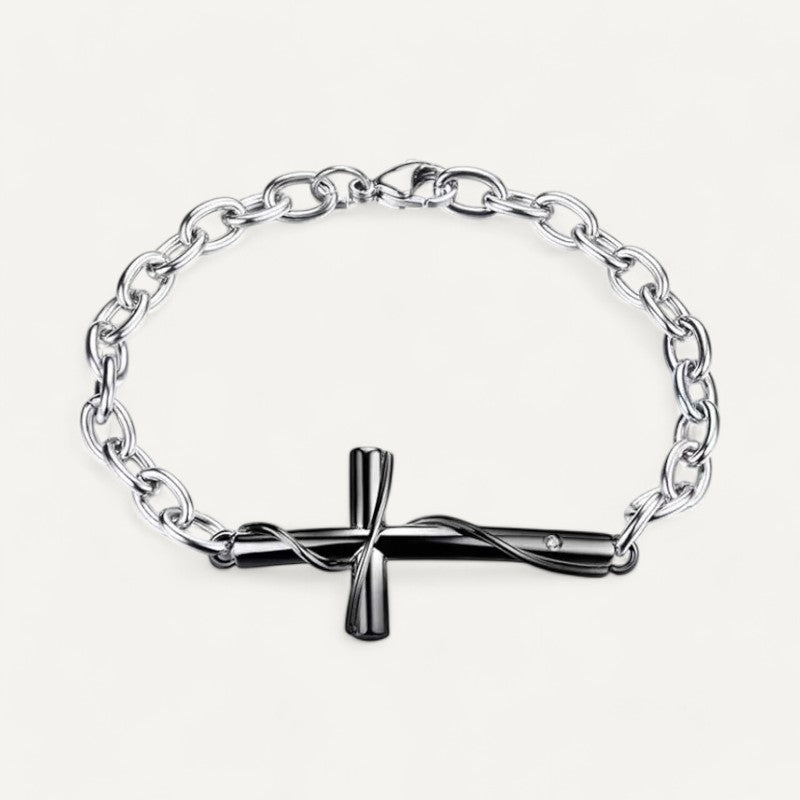 Armband aus Silber mit Kreuz – Unisex