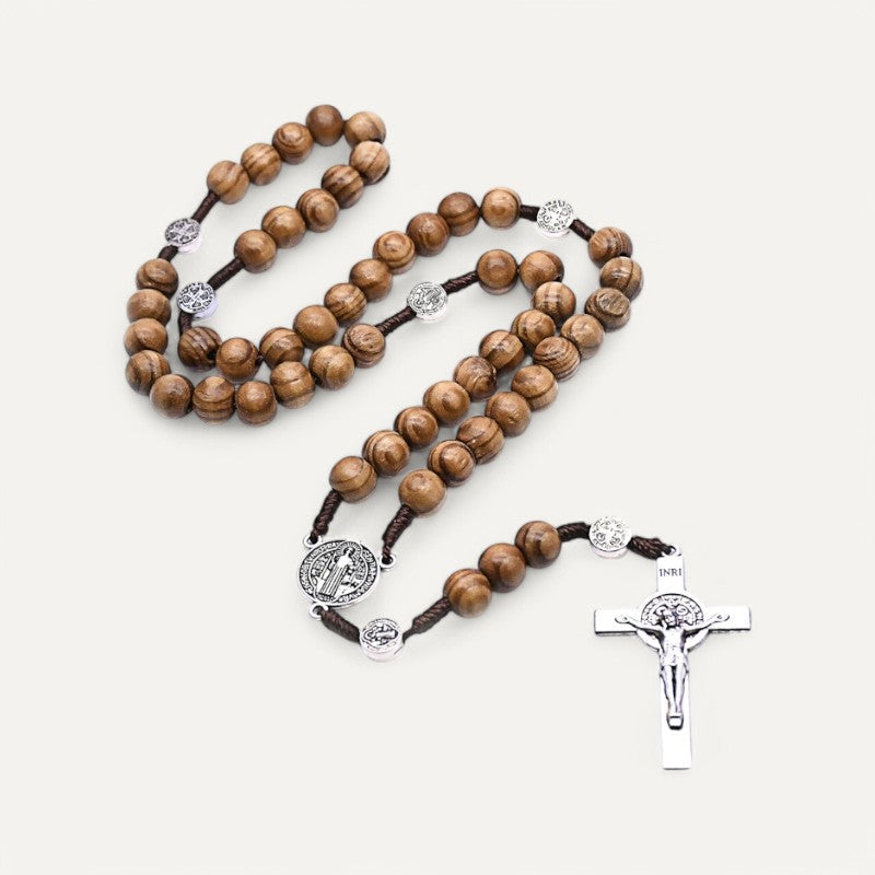 Holz Silber Rosenkranz