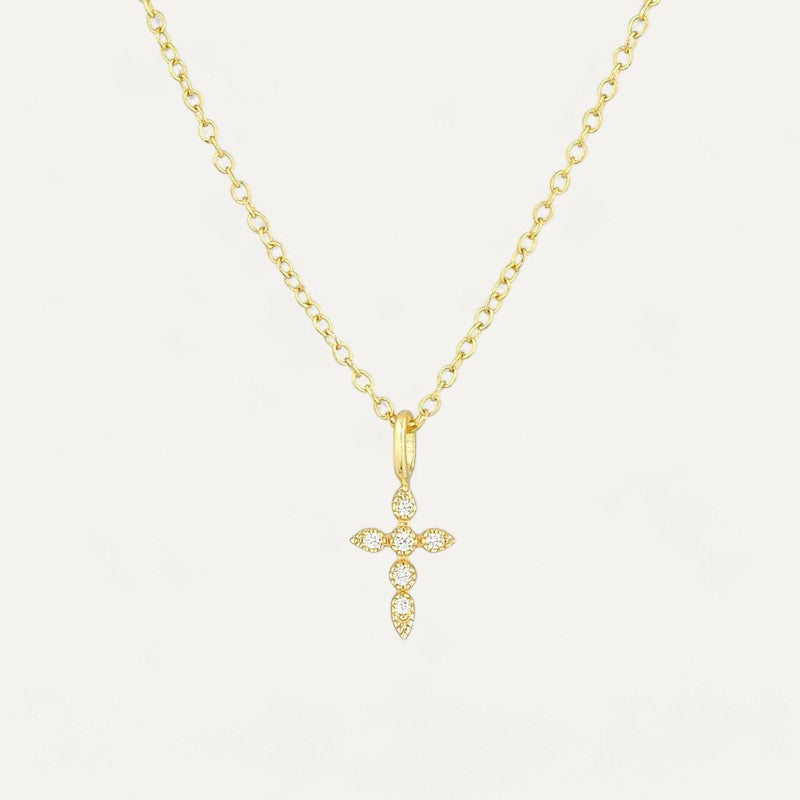 Kreuzhalskette Marquise aus 925 Sterling Silber