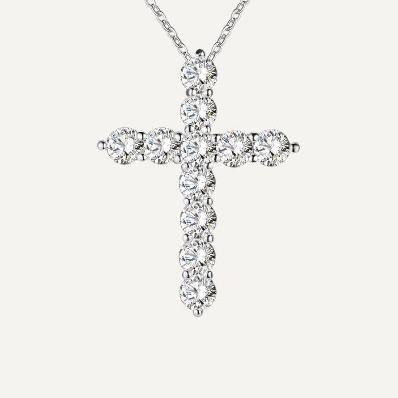 Kreuzanhänger Halskette mit Zirkonia-Kristallen