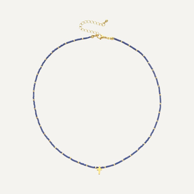 Perlenhalskette mit Kreuzanhänger