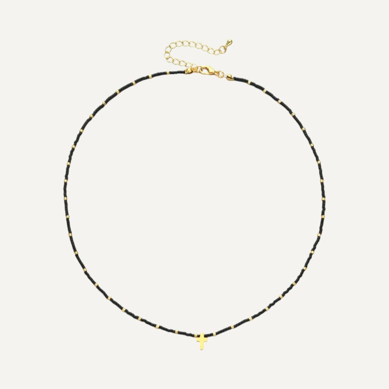 Perlenhalskette mit Kreuzanhänger