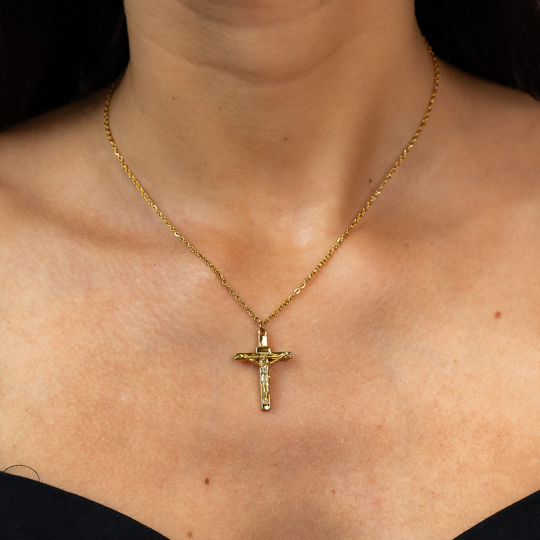 Damen-Kreuz-Halskette mit Christusmotiv