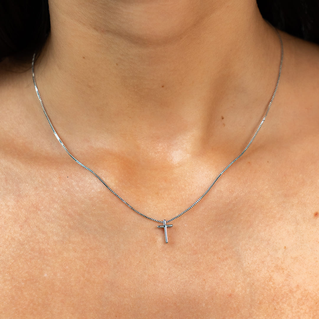 Kreuz-Halskette Silber Choker