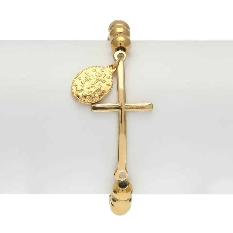 Armband mit Kreuz und Medaillon der Jungfrau Maria