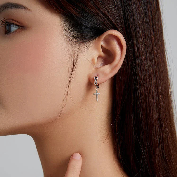 Unendlichkeit-Kreuz-Ohrringe