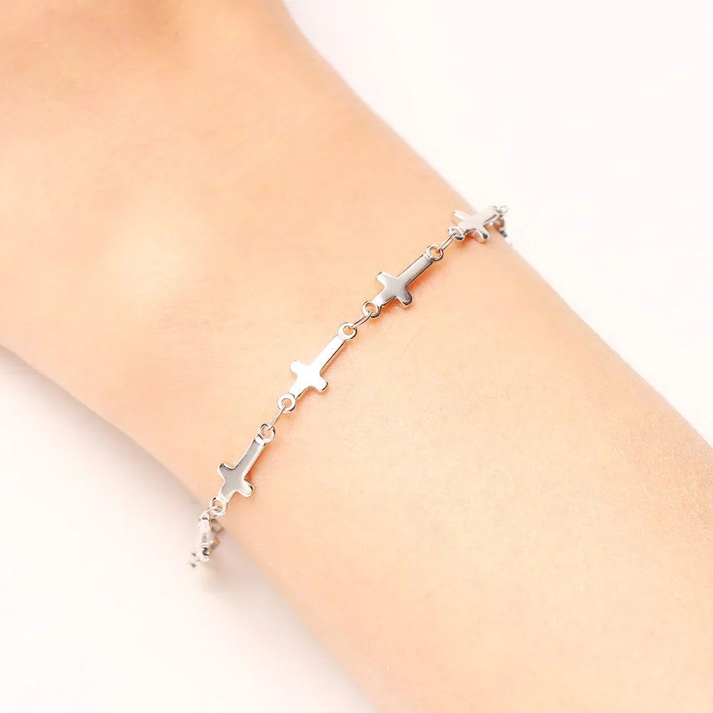 Edelstahlarmband mit Kreuzanhänger