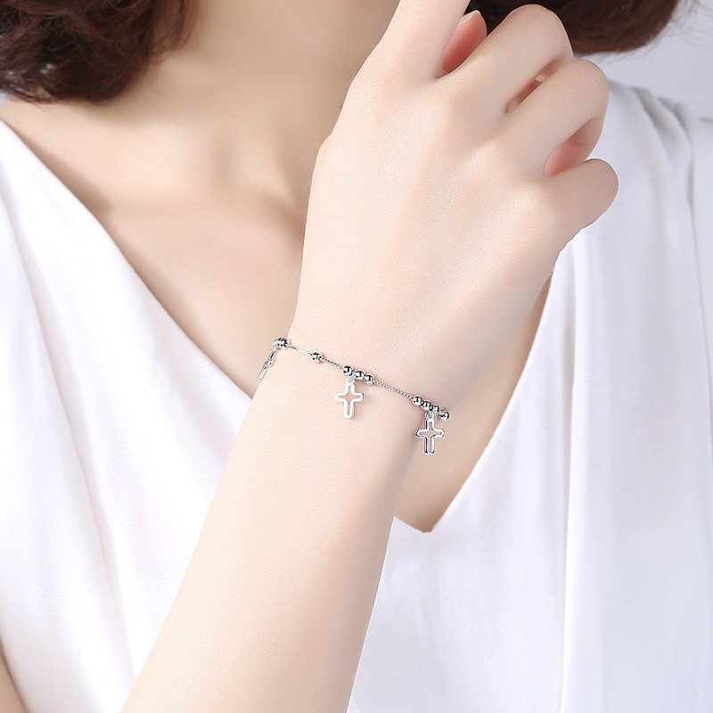 Dreifach-Kreuzarmband aus Silber