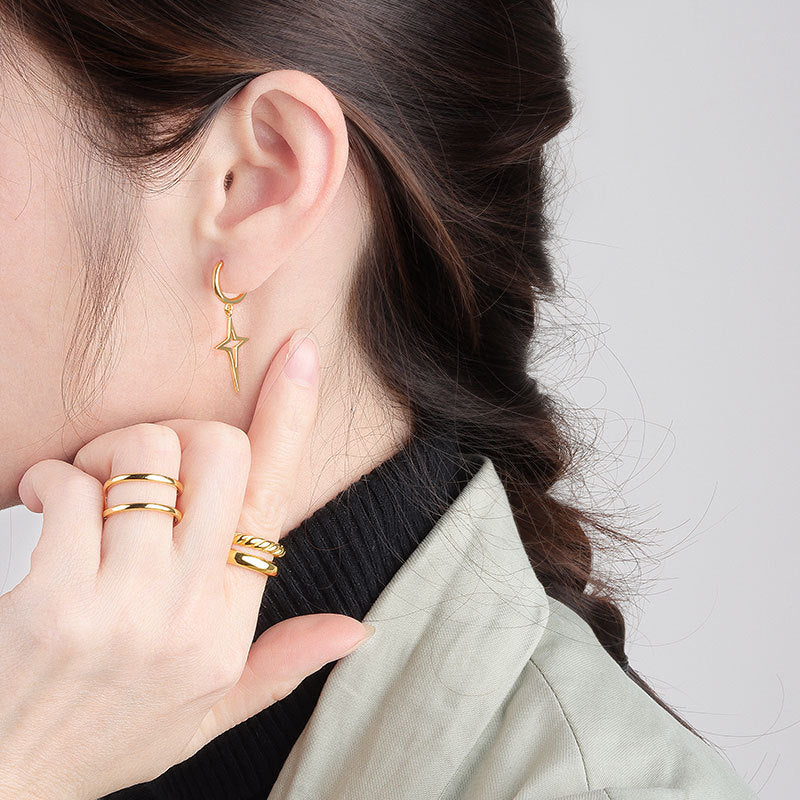 Kreuz-Ohrringe Stern von Bethlehem