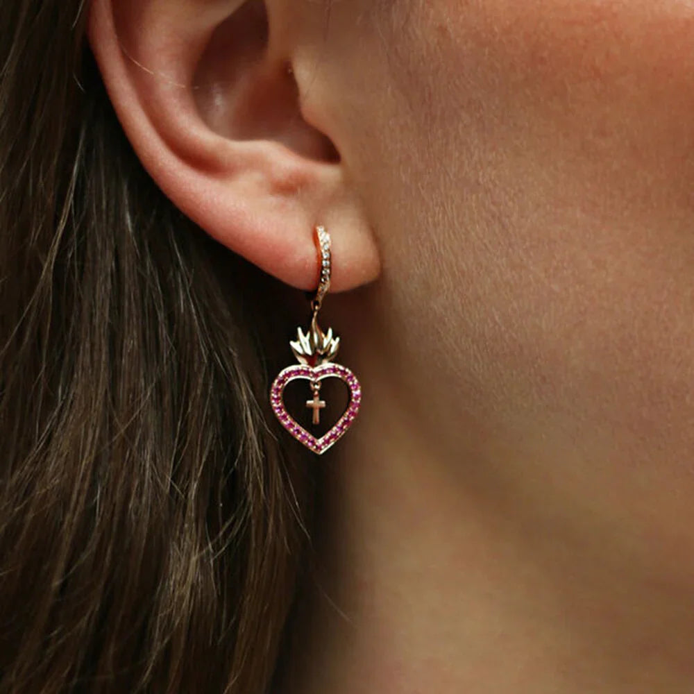 Herz-Jesu-Kreuz Ohrringe