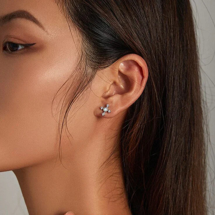 Kreuz-Ohrringe mit Opal