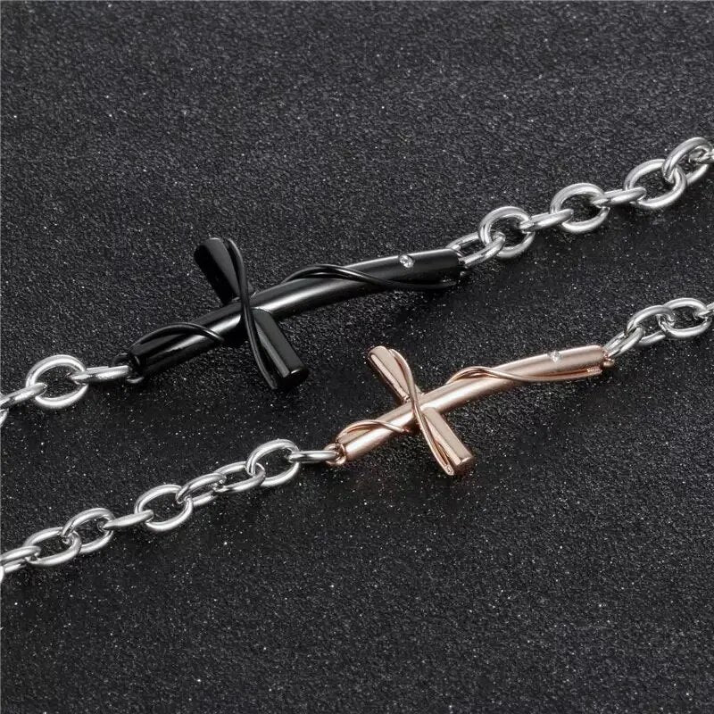 Armband aus Silber mit Kreuz – Unisex