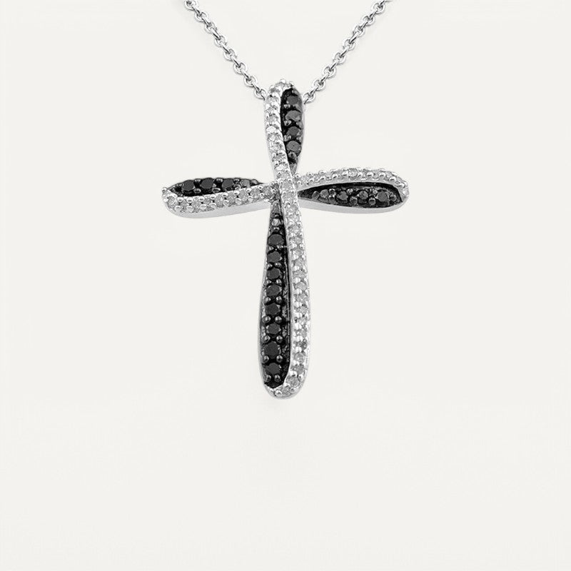 Silberkreuz-Anhänger mit Strass