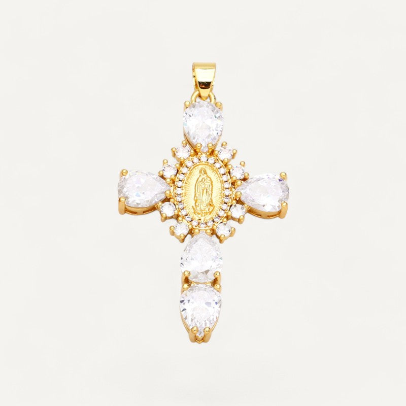 Kreuzanhänger mit Edelstein