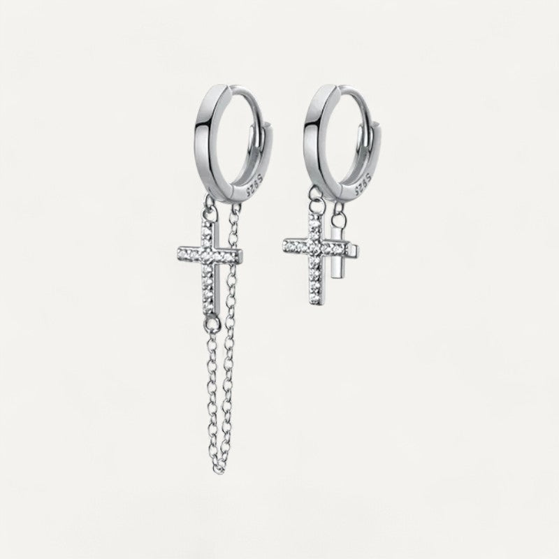 Strahlende Kreuz-Ohrringe