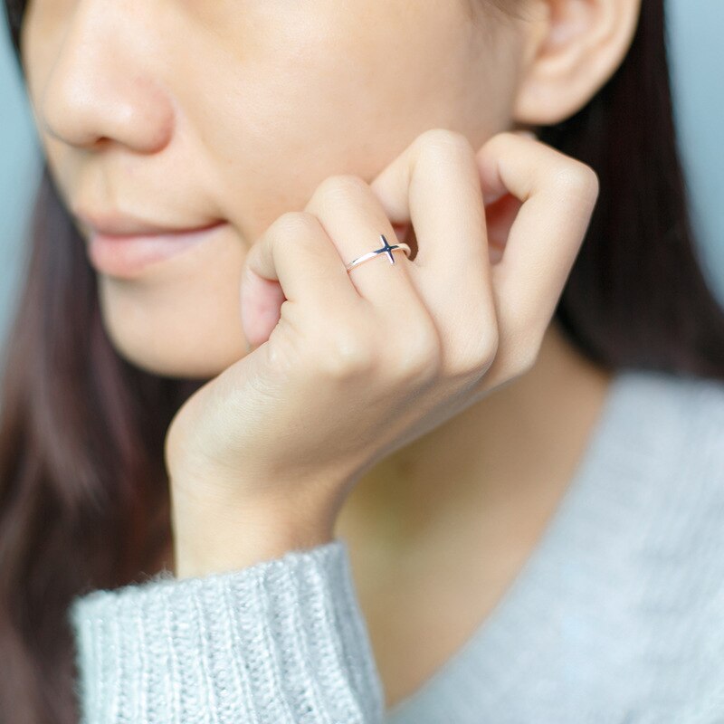 Bague Argent Forme Croix