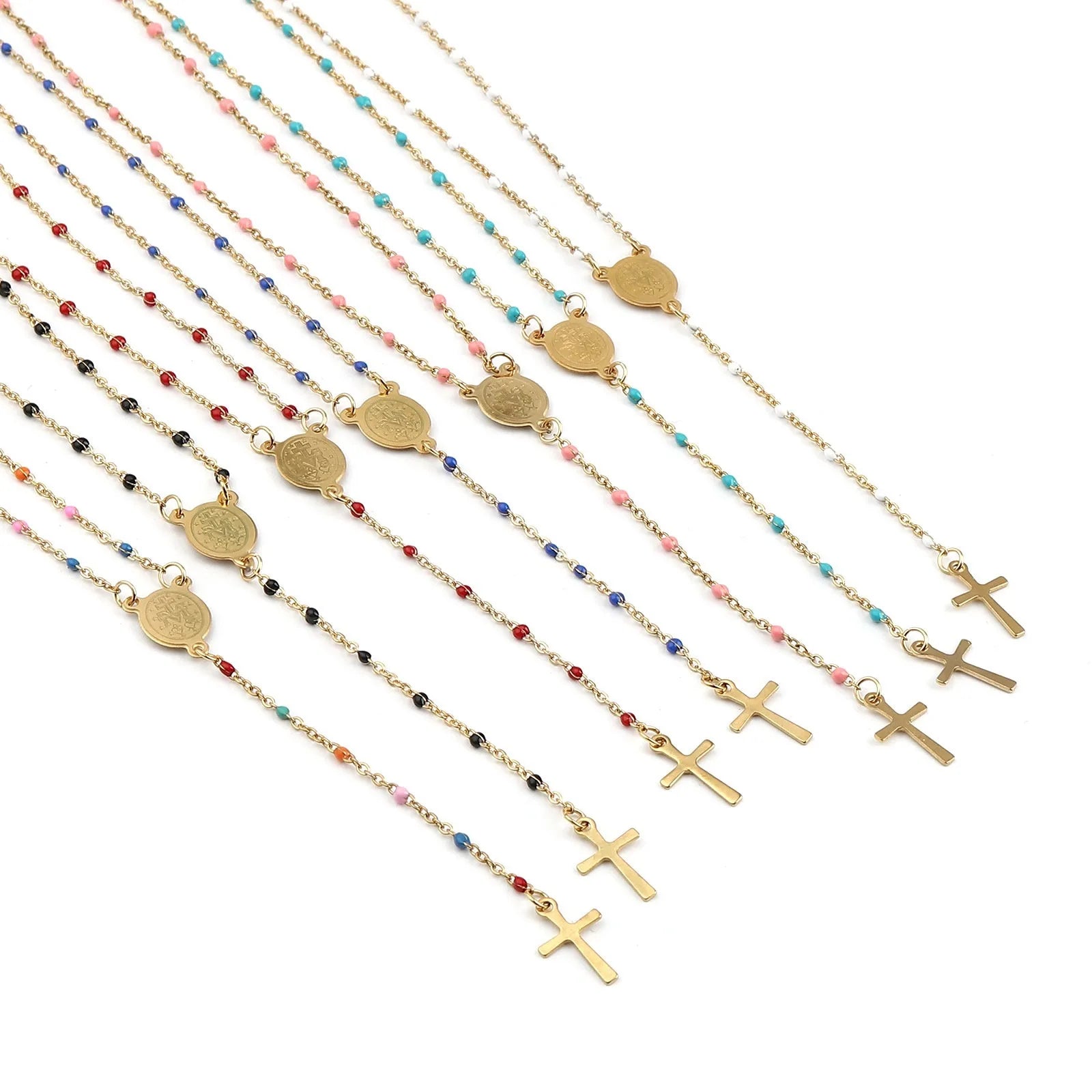 Religiöse Halskette mit Kreuzanhänger der Jungfrau Maria