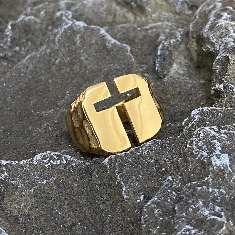 Texturierter Kreuzring für Herren