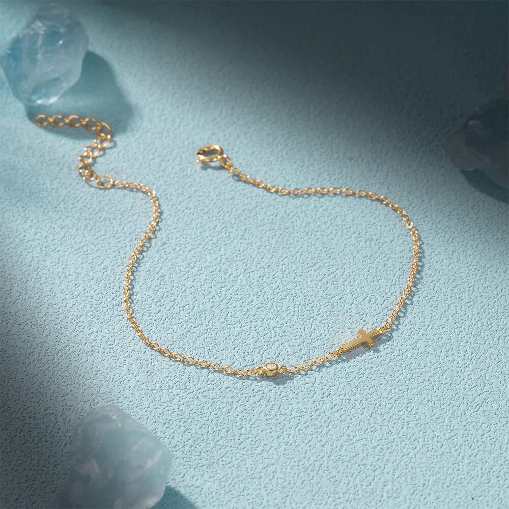 Kreuzarmband mit Edelstein