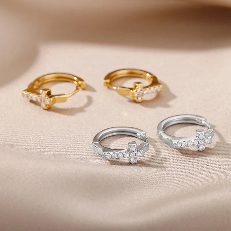 Kreuz-Creolen Ohrringe