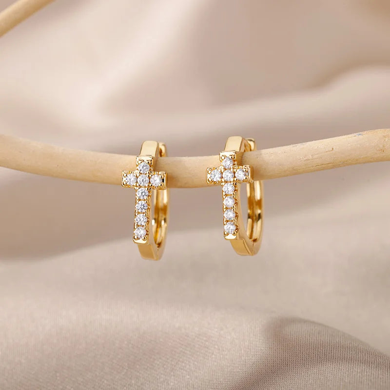 Kreuz-Creolen Ohrringe