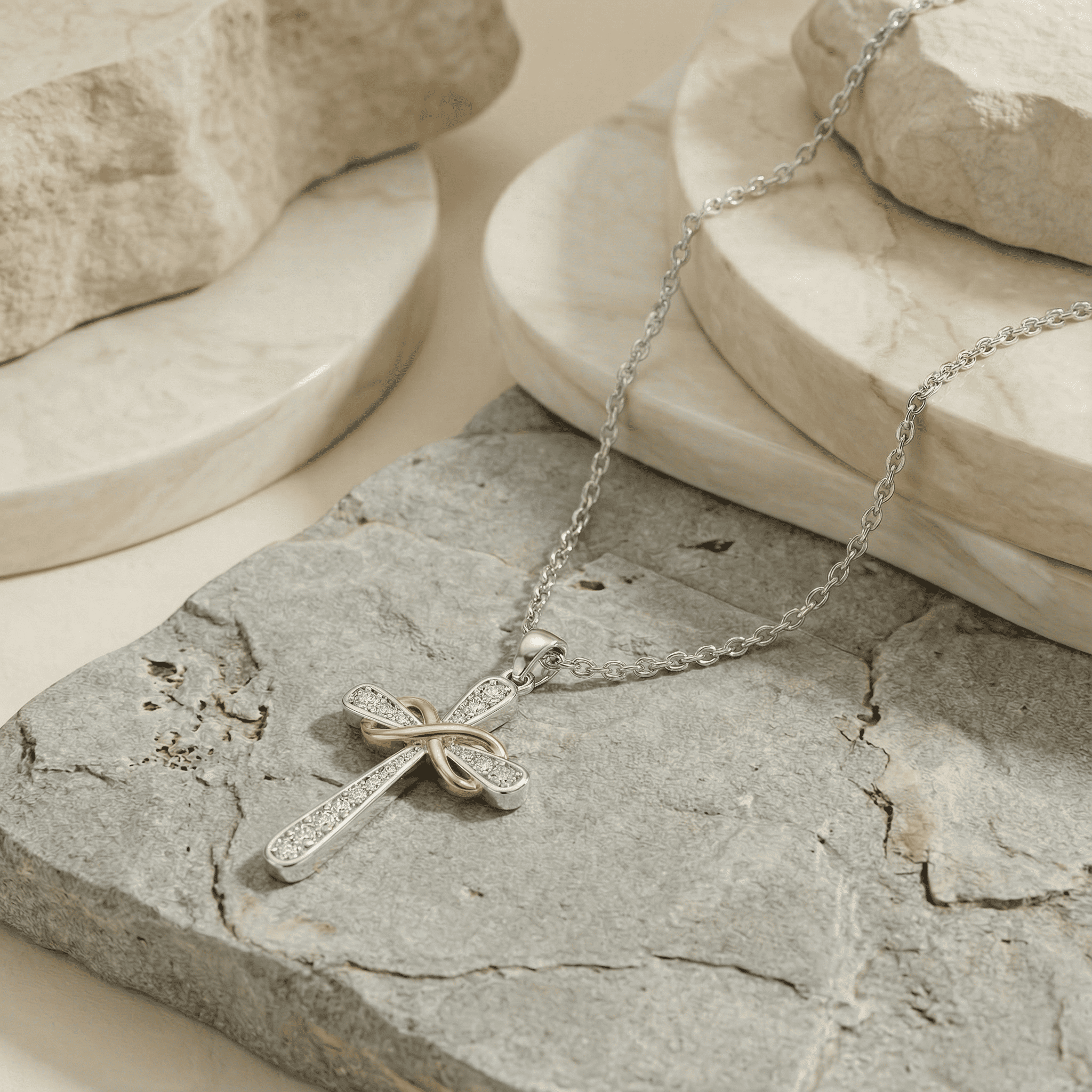 Bicolor Kreuzkette mit Unendlichkeits-Symbol