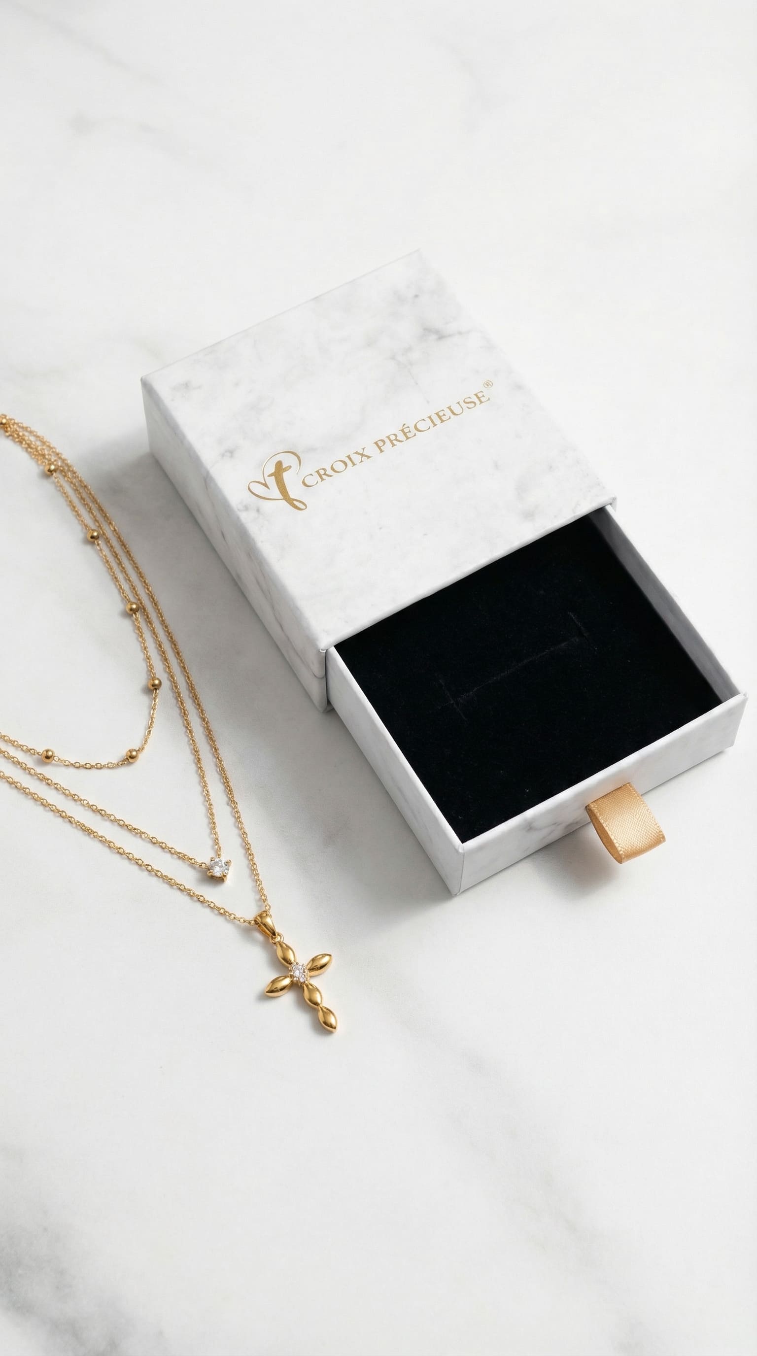 Mehrreihige Kreuz Halskette elegant