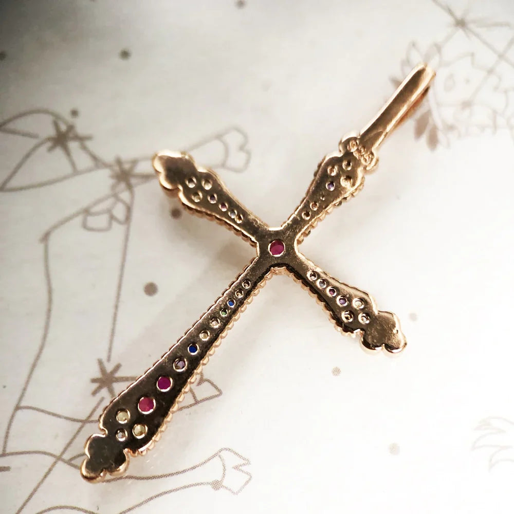 Pendentif Croix Rose