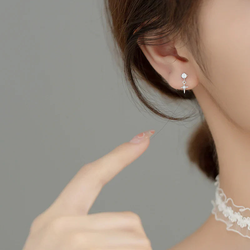 Kreuz-Stern-Ohrring