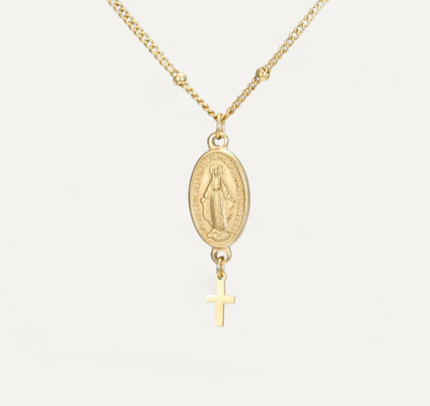 Halskette Wunderbare Medaille & Zartes Kreuz