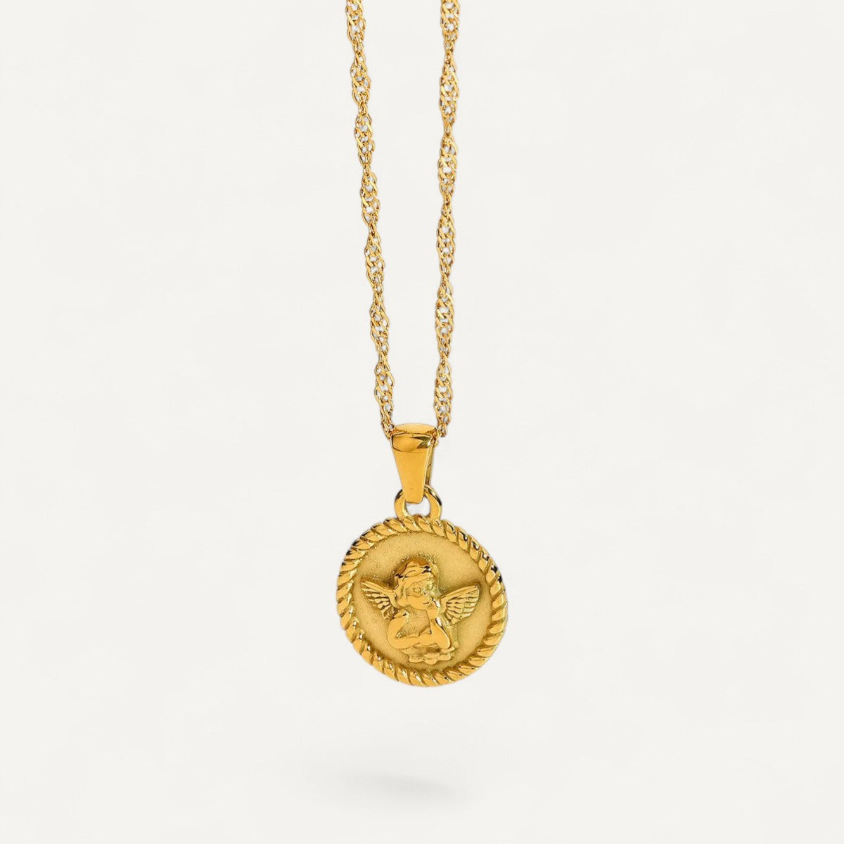 Kreuz Halskette Schutzengel Medaille