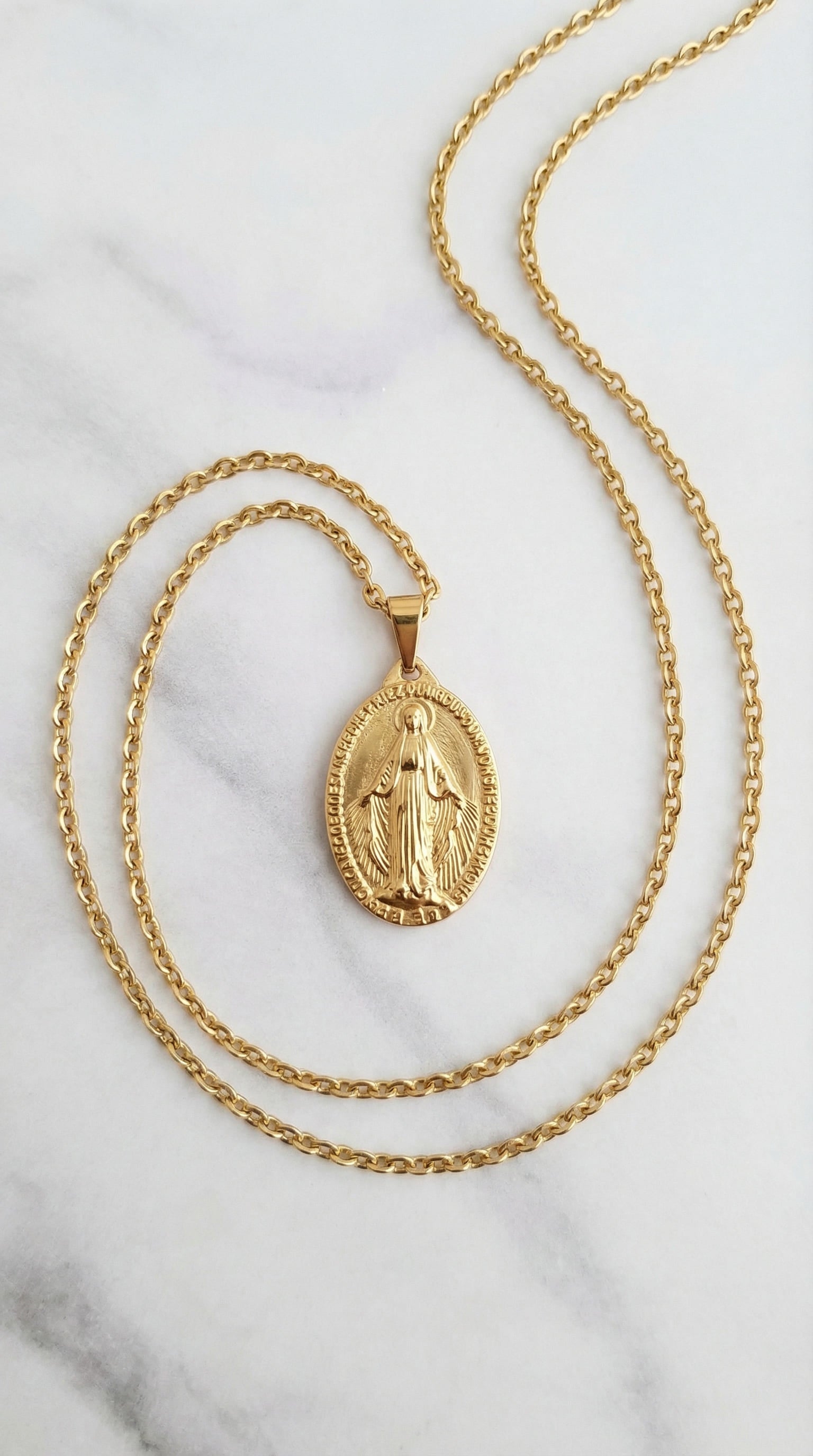 Kreuz Halskette Wunderbare Medaille Jungfrau Maria