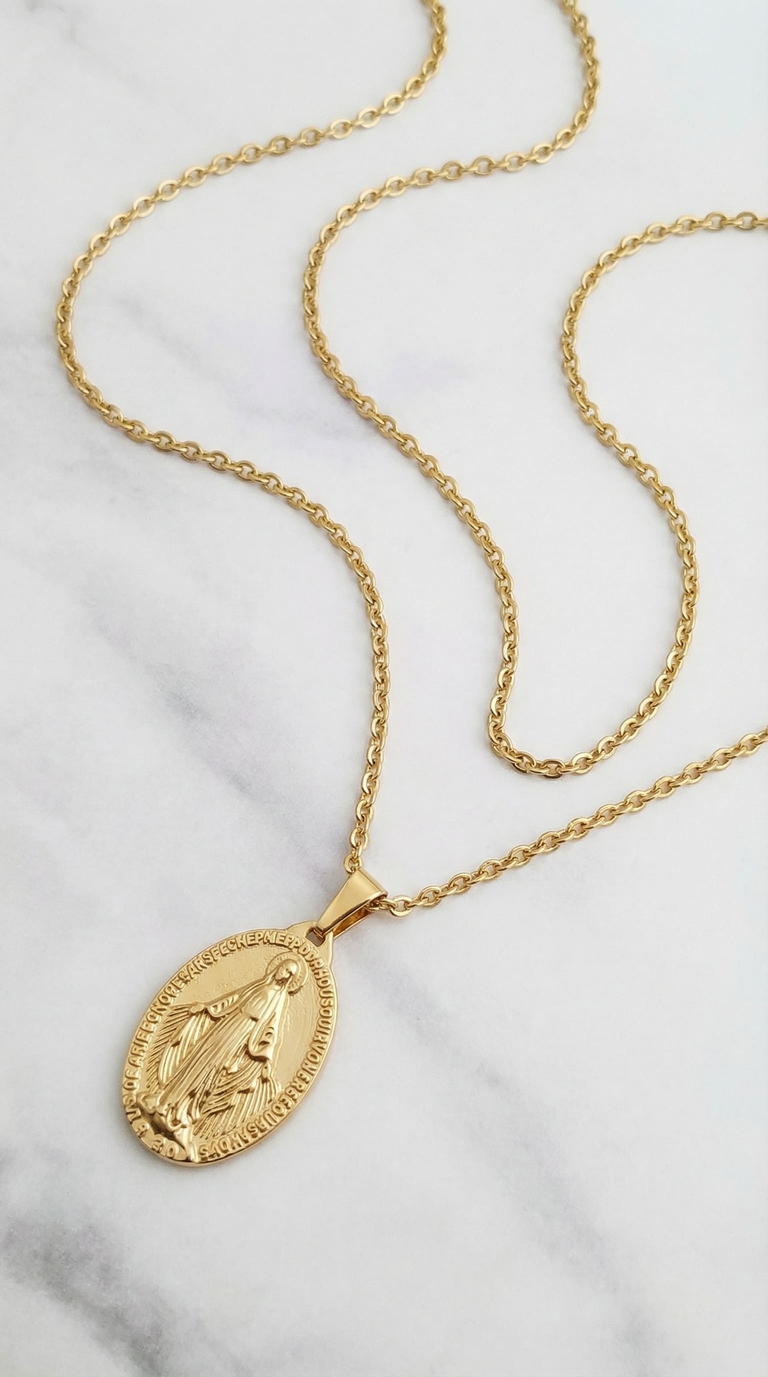 Kreuz Halskette Wunderbare Medaille Jungfrau Maria