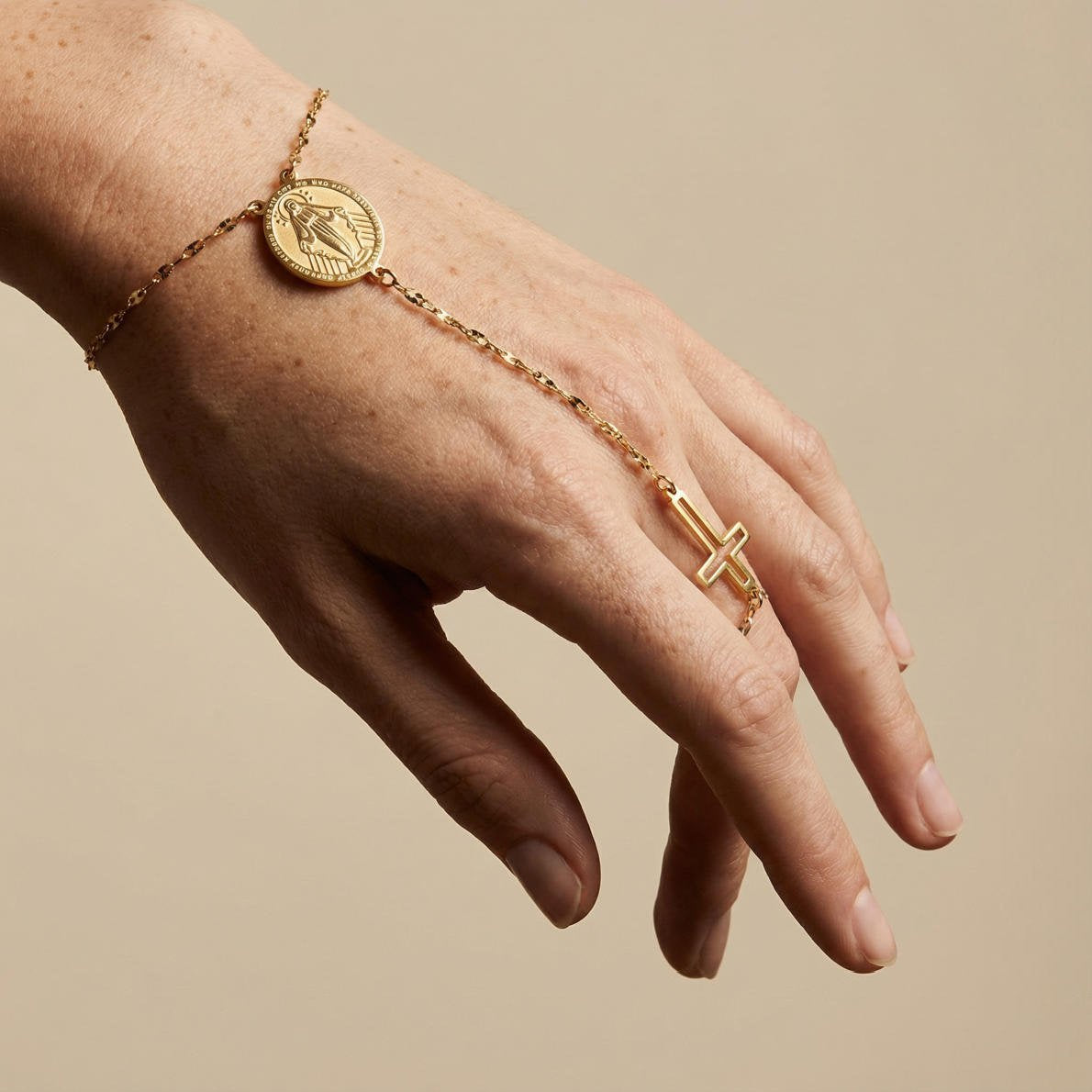 Armband Feines Kreuz & Wundertätige Medaille