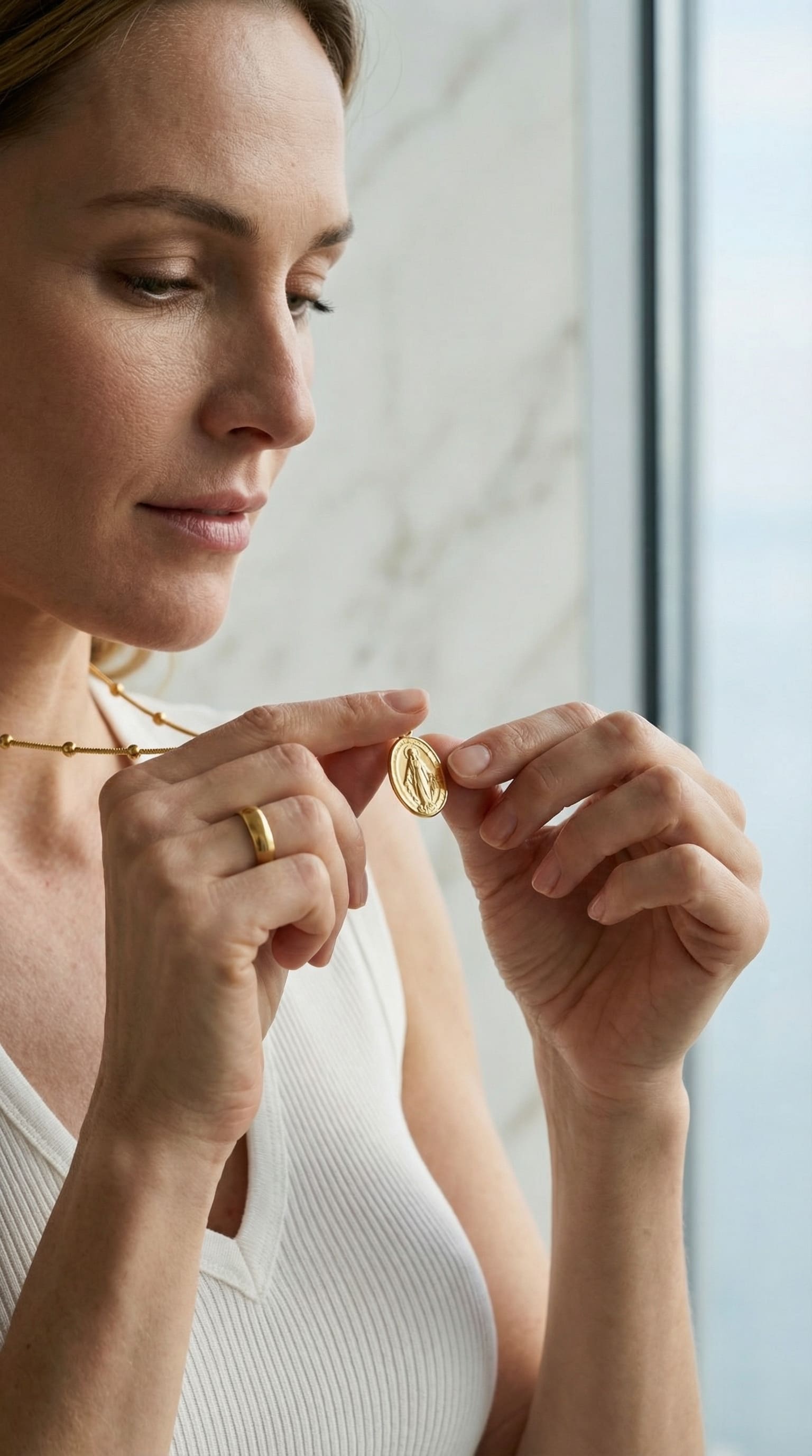 Klassische Halskette mit der Jungfrau Maria